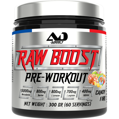 Addict Sport Nutrition Raw boost (300g) unisexe - Publicité Addict Sport Nutrition Raw boost (300g) unisexe - Publicité