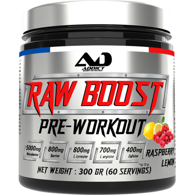 Addict Sport Nutrition Raw boost (300g) unisexe - Publicité Addict Sport Nutrition Raw boost (300g) unisexe - Publicité