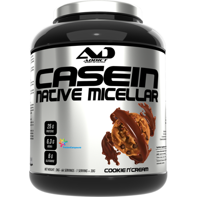 Addict Sport Nutrition Casein native micellar (2kg) unisexe - Publicité Addict Sport Nutrition Casein native micellar (2kg) unisexe - Publicité