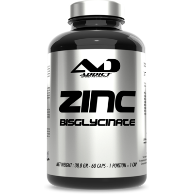 Addict Sport Nutrition Zinc bisglycinate (60 caps) unisexe - Publicité Addict Sport Nutrition Zinc bisglycinate (60 caps) unisexe - Publicité