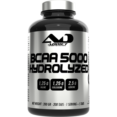 Addict Sport Nutrition Bcaa 5000 hydrolyzed (200 tabs) unisexe - Publicité Addict Sport Nutrition Bcaa 5000 hydrolyzed (200 tabs) unisexe - Publicité