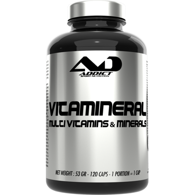 Addict Sport Nutrition Vitamineral (120 caps) unisexe - Publicité Addict Sport Nutrition Vitamineral (120 caps) unisexe - Publicité