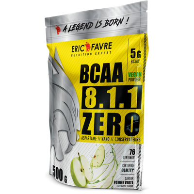 Eric Favre BCAA 8.1.1 ZERO Végétal Pomme Verte - Complément Alimentaire - Publicité Eric Favre BCAA 8.1.1 ZERO Végétal Pomme Verte - Complément Alimentaire - Publicité