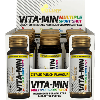 Olimp Nutrition Vita-Min Multiple Sport Shot - Saveur Citron - 9 x 25 ml - Publicité Olimp Nutrition Vita-Min Multiple Sport Shot - Saveur Citron - 9 x 25 ml - Publicité