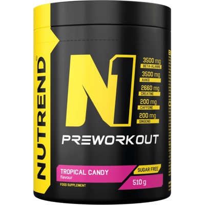 Nutrend N1 Pre-Workout Tropical Candy - Complément Pré-Workout - Publicité Nutrend N1 Pre-Workout Tropical Candy - Complément Pré-Workout - Publicité