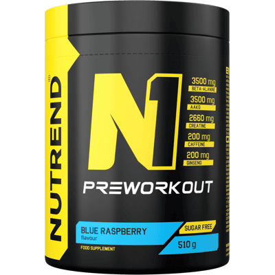 Nutrend N1 Pre-Workout - Framboise Bleue - 510 grammes - Publicité Nutrend N1 Pre-Workout - Framboise Bleue - 510 grammes - Publicité