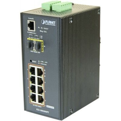 PLANET IGS-10020HPT Switch industriel Niveau 2 8 ports Gigabit PoE+ Fibre - Publicité PLANET IGS-10020HPT Switch industriel Niveau 2 8 ports Gigabit PoE+ Fibre - Publicité