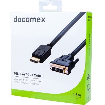 DACOMEX Cordon DisplayPort 1.1 vers DVI-D - 1,8 m - Publicité DACOMEX Cordon DisplayPort 1.1 vers DVI-D - 1,8 m - Publicité