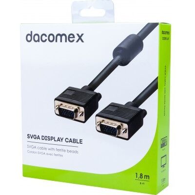 DACOMEX Cordon SVGA avec ferrites - 1,8 m - Publicité DACOMEX Cordon SVGA avec ferrites - 1,8 m - Publicité