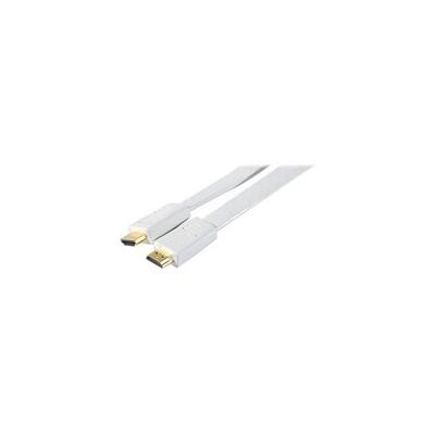 Câble HDMI Plat Exertis Connect - 5m - Blanc - Haute Vitesse - Publicité Câble HDMI Plat Exertis Connect - 5m - Blanc - Haute Vitesse - Publicité
