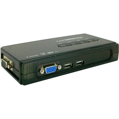 Dexlan KVM switch VGA/USB 4 ports avec cables demontables - Publicité Dexlan KVM switch VGA/USB 4 ports avec cables demontables - Publicité