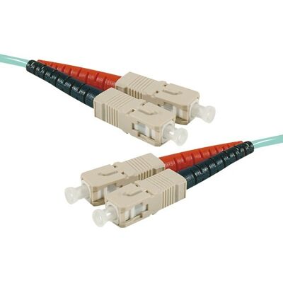 MCAD Jarretiere optique duplex HD multi OM3 50/125 SC-UPC/SC-UPC aqua - 1 m - Publicité MCAD Jarretiere optique duplex HD multi OM3 50/125 SC-UPC/SC-UPC aqua - 1 m - Publicité