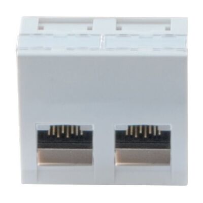 Dexlan Plastron 45X45 incline 30° 2 ports RJ45 CAT 6A STP - Publicité Dexlan Plastron 45X45 incline 30° 2 ports RJ45 CAT 6A STP - Publicité