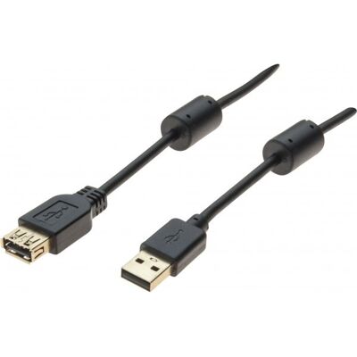 MCAD Rallonge USB 2.0 type A / B avec ferrites noire - 1,0 m - Publicité MCAD Rallonge USB 2.0 type A / B avec ferrites noire - 1,0 m - Publicité