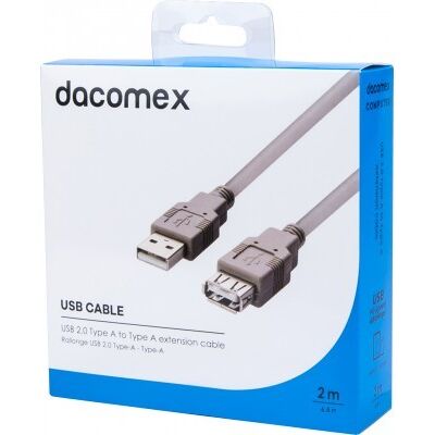 Câble Dacomex 2m USB 2.0 Type-A Firewire Gris - Publicité Câble Dacomex 2m USB 2.0 Type-A Firewire Gris - Publicité