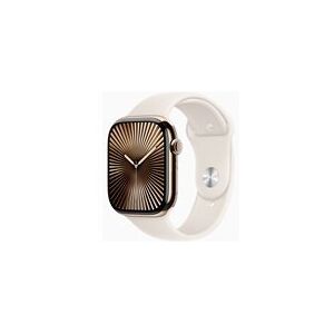 Apple Watch Series 10 (GPS + Cellular) - titane dore - montre intelligente avec bande sport - droit - 64 Go