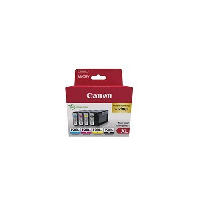 Canon PGI-1500XL BK/C/M/Y Multipack - pack de 4 - XL - noir, jaune, cyan, magenta - original - reservoir d'encre - Publicité Canon PGI-1500XL BK/C/M/Y Multipack - pack de 4 - XL - noir, jaune, cyan, magenta - original - reservoir d'encre - Publicité