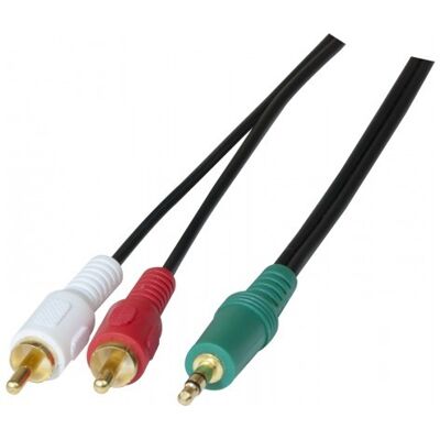 Câble audio Tecline - 5m, Jack stéréo à 2 RCA, Or plaqué - Câble audio - Publicité Câble audio Tecline - 5m, Jack stéréo à 2 RCA, Or plaqué - Câble audio - Publicité