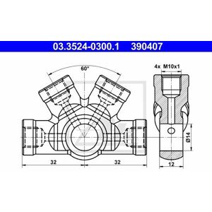 ATE Raccord annulaire, tuyauterie (Ref: 03.3524-0300.1)