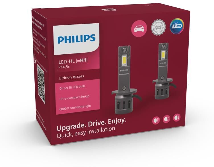 PHILIPS Ampoule LED Eclairage Avant pour PEUGEOT: 206, 207, 308, 307, 407, 208, 206+, 306, Partner, Expert, 807, 2008, 406, Boxer (Ref: 11258U2500C2)