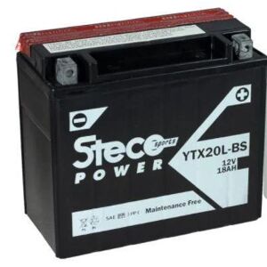 Steco Powersports Batterie moto 12.0 18.0 Sans entretien (Ref: YTX20L-BS)