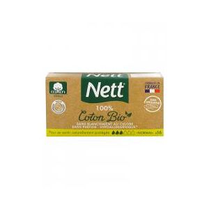 Nett Tampons ® Coton Bio Tampon Sans Applicateur Normal Boite de 16 - Boîte 16 Tampons - Publicité