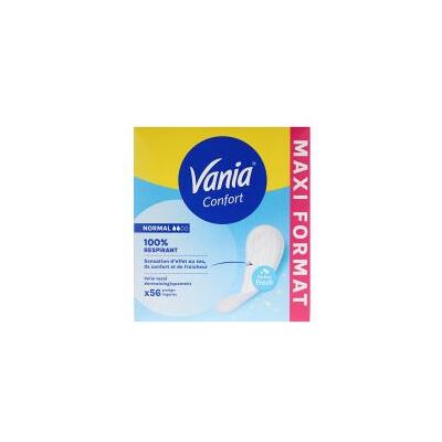 Vania Confort Protège-Slips Normal Fresh 56 Protège-Lingeries - Boîte 56 Protège-Slips - Publicité Vania Confort Protège-Slips Normal Fresh 56 Protège-Lingeries - Boîte 56 Protège-Slips - Publicité