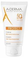 A-Derma Protect - Crème Solaire Visage Très Haute Protection Spf50+ Sans Parfum Peaux Fragiles 40 ml - Tube 40 ml