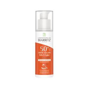 Laboratoires de Biarritz Alga Maris Crème Solaire Bébé & Enfant Visage & Corps SPF50+ Bio 50 ml - Flacon-Pompe 50 ml