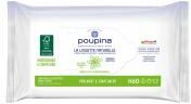 Poupina Les Lingettes Bébé Naturelles X60 - Sans Parfum Hypoallergéniques - Hydratantes et Protectrices - Fibre 0 Plastique et 100% Naturelle - Vegan - 99,6% d'Ingrédients d'Origine Naturelle - Paquet 60 lingettes