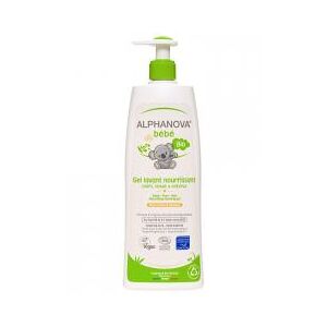 Alphanova Gel Lavant Nourrissant Sans Sulfate 500 ml Bébé ® - Flacon-Pompe 500 ml