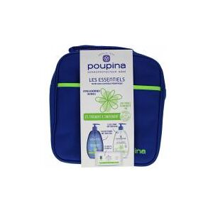 Poupina la Trousse 1Er Soin Bébé - Gel Lavant 485 ml Eau Nettoyante 485 ml Lingettes X 60 - Hypoallergénique d'Origine Naturelle - Made in France - Trousse 3 produits