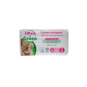 Love & Green Couches Hypoallergéniques et Écologiques T1 X 44 - Sachet 44 couches