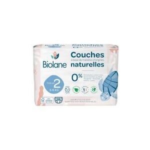 Biolane Couches Écologiques Taille 2 (3-6 kg) 28 couches - Paquet 28 couches