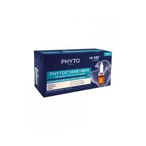 Phyto Phytocyane Men Traitement Antichute Homme - Chute Sévère Héréditaire Cheveux Clairsemés - 12 Fioles X 3,5 ml - Boîte 12 fioles de 3,5 ml