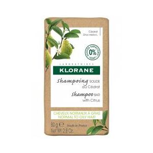 Klorane Cédrat — Shampoing Solide au — Cheveux Normaux à Gras 80 g - Pain 80 g