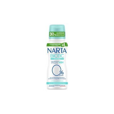 Narta Biotic Déodorant Invisible 48 Heures Spray 100 ML - Flacon-Aérosol 100 ml - Publicité Narta Biotic Déodorant Invisible 48 Heures Spray 100 ML - Flacon-Aérosol 100 ml - Publicité
