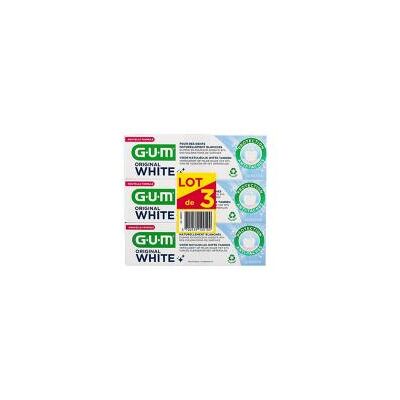 GUM Original White Dentifrice 3 x 75 ml - Lot 3 tubes de 75 ml - Publicité GUM Original White Dentifrice 3 x 75 ml - Lot 3 tubes de 75 ml - Publicité