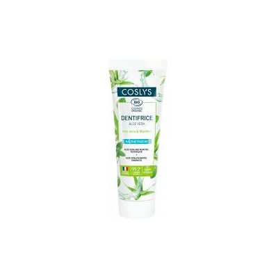 Coslys Dentifrice Aloe Vera Haleine Fraîche Bio 100 g - Tube - Publicité Coslys Dentifrice Aloe Vera Haleine Fraîche Bio 100 g - Tube - Publicité