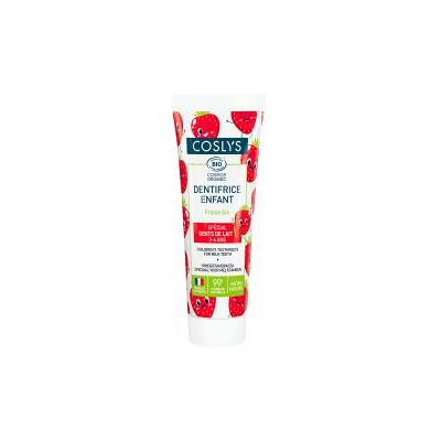Dentifrice Bio aux Fraises pour Enfants - Coslys - Publicité Dentifrice Bio aux Fraises pour Enfants - Coslys - Publicité