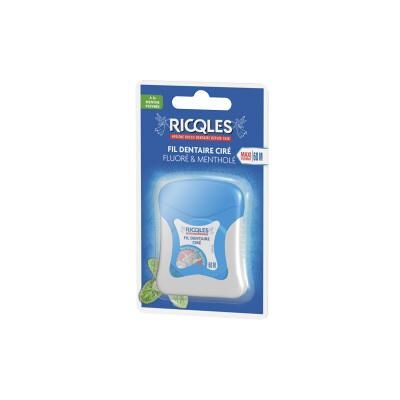 Ricqlès Fil Dentaire Ciré Fluoré et Mentholé Menthe Poivrée Maxi Format 60 m - Blister 60 m - Publicité Ricqlès Fil Dentaire Ciré Fluoré et Mentholé Menthe Poivrée Maxi Format 60 m - Blister 60 m - Publicité