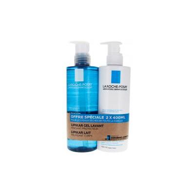 La Roche-Posay Lipikar Gel Lavant Apaisant 400 ml + Lait Relipidant Corps 400 ml Offre Spéciale - Lot 2 Flacons-Pompe de 400 ml - Publicité La Roche-Posay Lipikar Gel Lavant Apaisant 400 ml + Lait Relipidant Corps 400 ml Offre Spéciale - Lot 2 Flacons-Pompe de 400 ml - Publicité