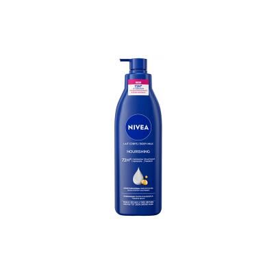 Nivea - Lait Corps Nourrissant 72H Peaux Sèches à Très Sèches - 250 ml - Flacon-pompe - Lait corporel - Publicité Nivea - Lait Corps Nourrissant 72H Peaux Sèches à Très Sèches - 250 ml - Flacon-pompe - Lait corporel - Publicité