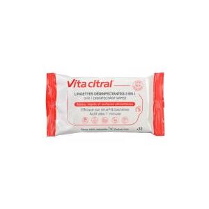 Vita Citral Lingettes Désinfectantes 3 en 1 - Sachet 12 lingettes