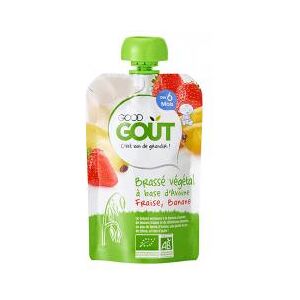 Good Goût Brassé Végétal Avoine Fraise Banane dès 6 Mois Bio 90 g - Gourde 90 g