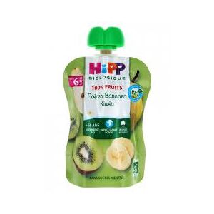 HiPP 100% Fruits Gourde Poires Bananes Kiwis dès 6 Mois Bio 90 g - Gourde 90 g