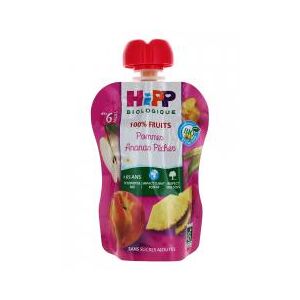 HiPP 100% Fruits Gourde Pommes Ananas Pêches dès 6 Mois Bio 90 g - Gourde 90 g