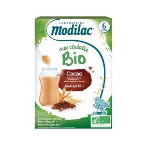 Modilac Céréales Bio Cacao 250 g - Boîte 250 g - Publicité Modilac Céréales Bio Cacao 250 g - Boîte 250 g - Publicité