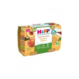 HiPP Délices de Fruits Pommes Pêches dès 4/6 Mois Bio 2 Pots - Carton 2 pots de 190 g - Publicité