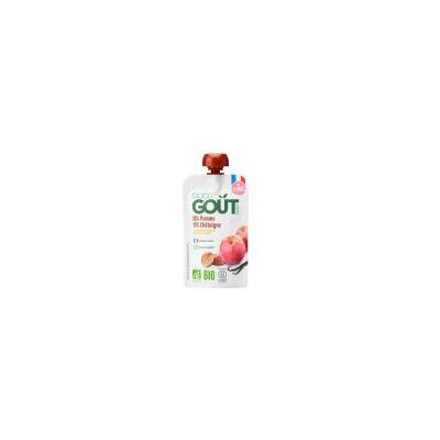 Good Goût Châtaigne Pomme dès 4 Mois Bio 120 g - Gourde 120 g - Publicité Good Goût Châtaigne Pomme dès 4 Mois Bio 120 g - Gourde 120 g - Publicité